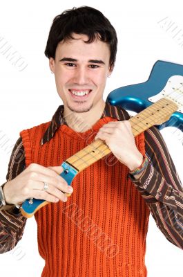 Boy with electrical guitar