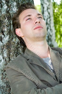 Pensive sad man