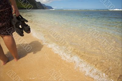 Crashing Wave on the Napali Shoreline