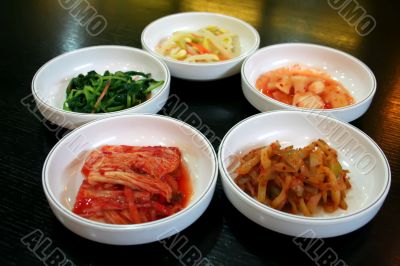Bowls of kimchi
