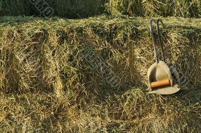 Stacked Straw Hay Bails