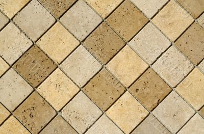 Freshly laid decorative wall tiles.