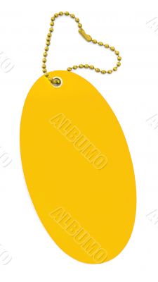 yellow price tag on white