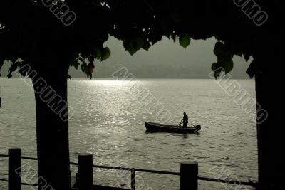 Fisherman on Como lake