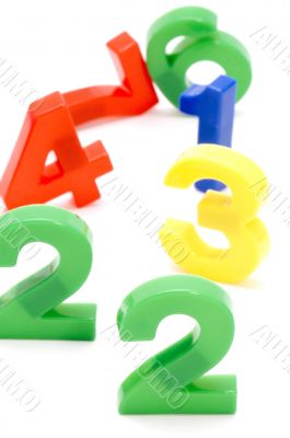 colored number close up