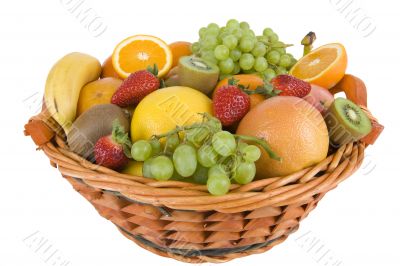 basket with colorful fruits