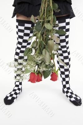 rose and funny stocking