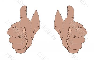 Approving gesture hand
