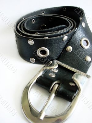 Black leather belt