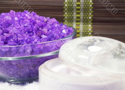 Sea salt for baths and cream