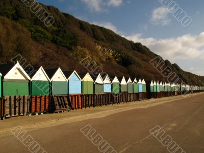 Long row of beach huts