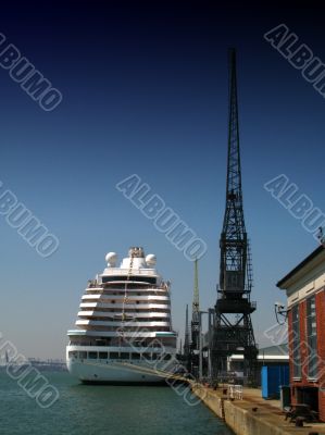 Cruise liner at dockside