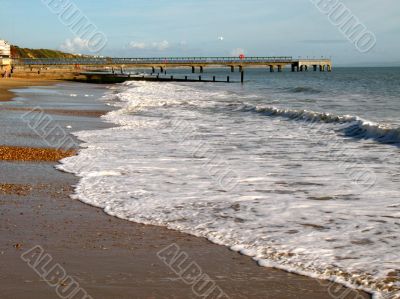Dorset beach scene in spring