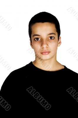 sad looking teenager
