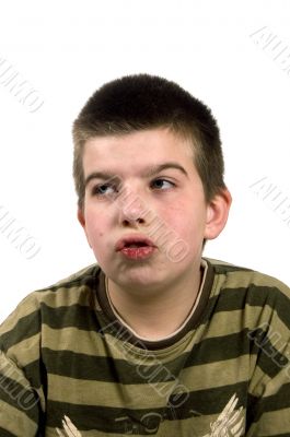 boy is making funny face