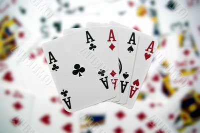 Four-to-ace on blurry background
