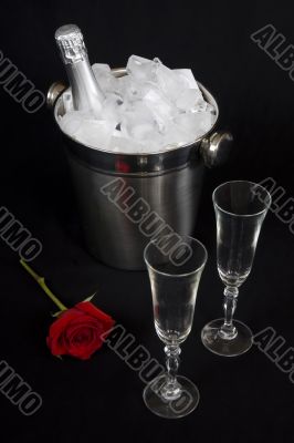 Iced champagne with Rose