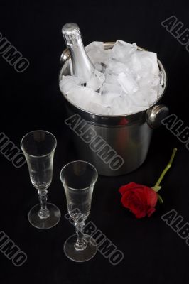 Iced champagne with Rose