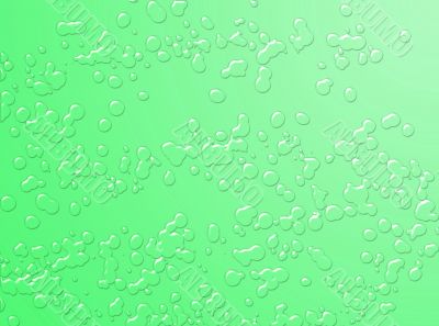 Green water drops