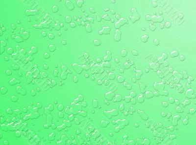 Green water drops