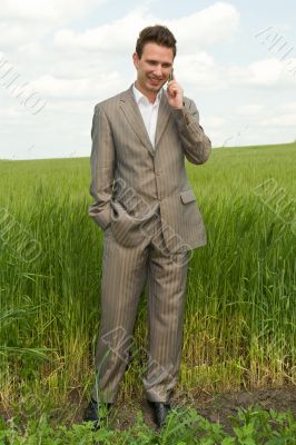 man speaks by phone
