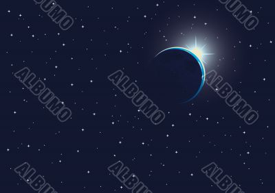 sunrise in the space