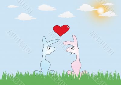 rabbits in love