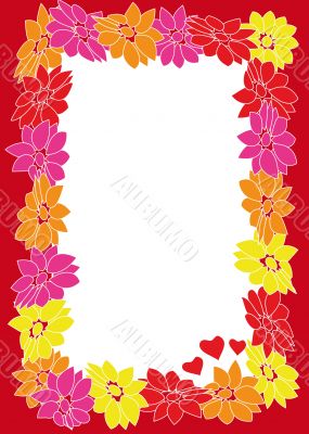 flower frame with hearts