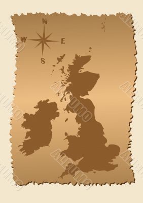 Old map of Great Britain and Ireland