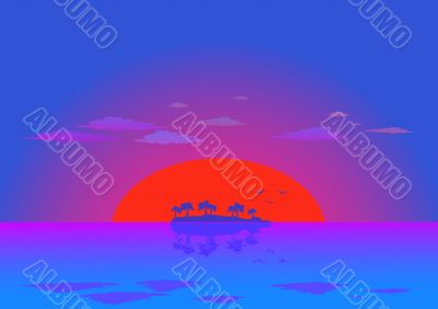 illustration of sunset