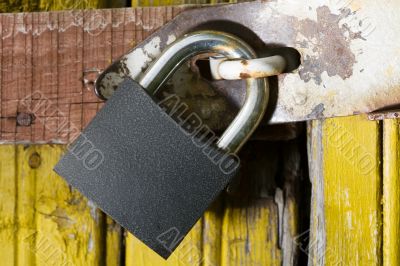 metallic padlock