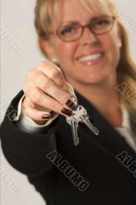 Woman Presenting Keys