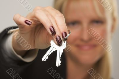 Woman Presenting Keys