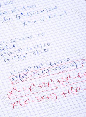 hand written maths calculations