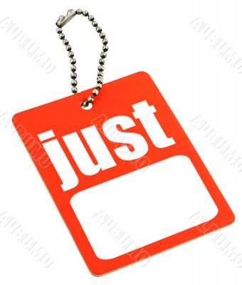 Price tag with copy space isolated on white