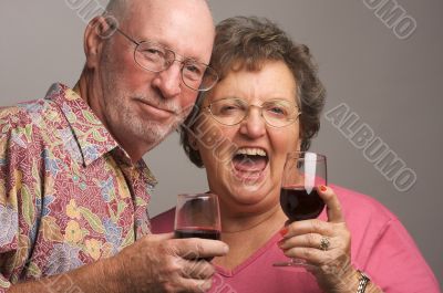Happy Senior Couple Toasting