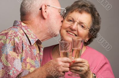 Happy Senior Couple Toasting