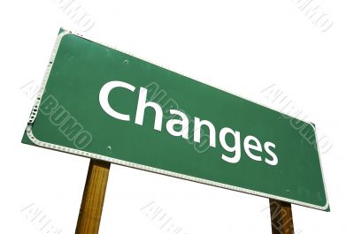 Changes Road Sign with Clipping Path
