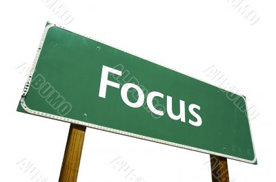 Focus Road Sign with Clipping Path