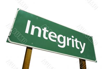 Integrity Road Sign with Clipping Path