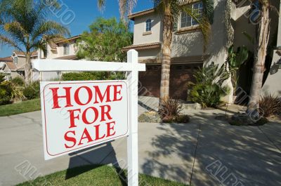Home For Sale Sign & New Home