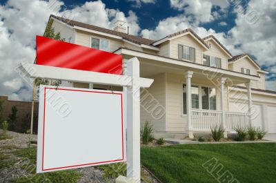 Blank Real Estate Sign & New Home