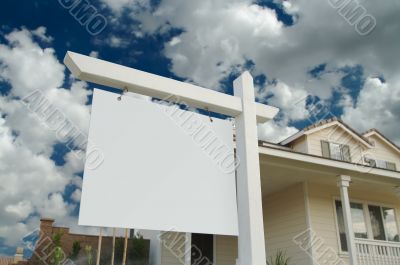 Blank Real Estate Sign & New Home