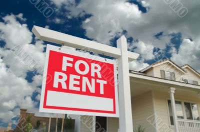 For Rent Sign in Front of New Home