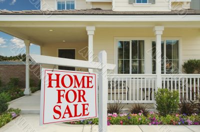 Home For Sale Sign & New Home