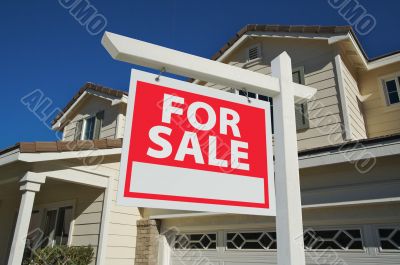 Home For Sale Sign & New Home