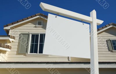 Blank Real Estate Sign & New Home