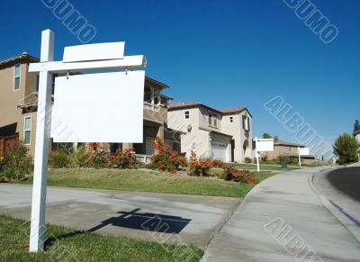 Blank Real Estate Sign & New Home