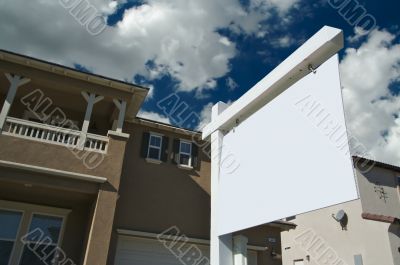 Blank Real Estate Sign & New Home