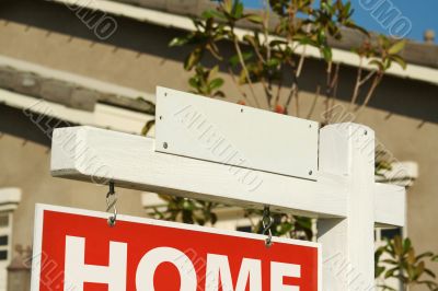 Blank Real Estate Sign & New Home